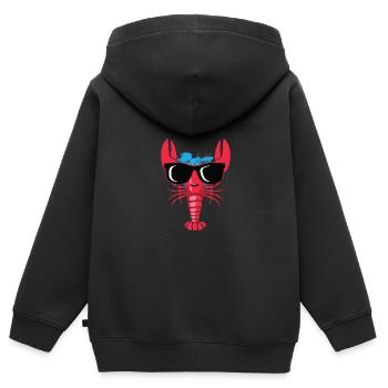 Cooler Hummer Feinschmecker Geschenk - Kinder Premium Organic Zip Hoodie - Schwarz - Hinten - AI Model Kid Male (0cm)