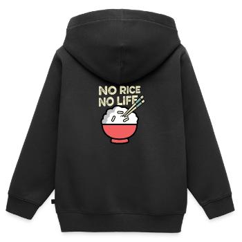 Kein Reis kein Leben Feinschmecker Gift - Kinder Premium Organic Zip Hoodie - Schwarz - Hinten - AI Model Kid Male (0cm)