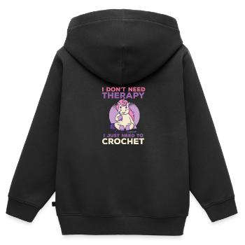 Ich brauche keine Therapie Ich brauche nur, um Ein - Kinder Premium Organic Zip Hoodie - Schwarz - Hinten - AI Model Kid Male (0cm)