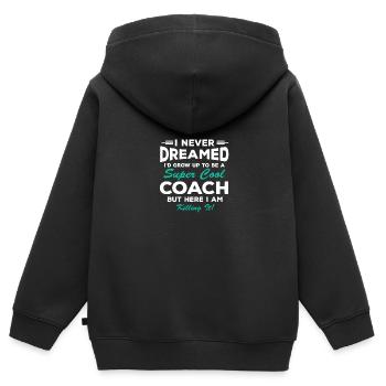 Reconnaissance de l’entraîneur diminué Merci - Sweat Premium à capuche zippé enfant bio - noir - Dos - AI Model Kid Male (0cm)