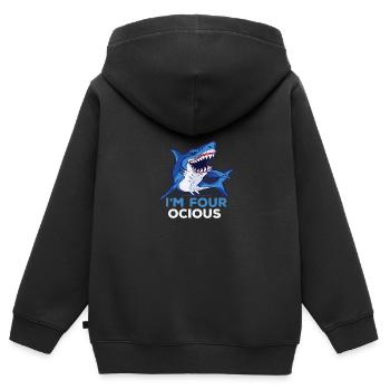 Hai Boys Kids 4ème jour - Sweat Premium à capuche zippé enfant bio - noir - Dos - AI Model Kid Male (0cm)