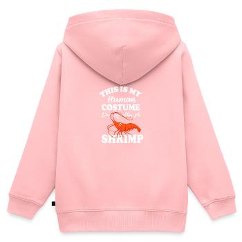 Ceci est mon costume humain drôle citation I - Sweat Premium à capuche zippé enfant bio - rose - Dos - AI Model Kid Female (0cm)
