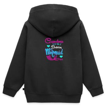 Lustige Oma der Bday Mermaid Oma - Kinder Premium Organic Zip Hoodie - Schwarz - Hinten - AI Model Kid Male (0cm)