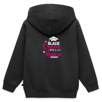 Schwarze Königin mit einer Master -Abschlussklasse - Kinder Premium Organic Zip Hoodie - Schwarz - Hinten - AI Model Kid Male (0cm)