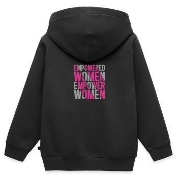Feministische Zitat befähigt Frauen, die Frauen st - Kinder Premium Organic Zip Hoodie - Schwarz - Hinten - AI Model Kid Male (0cm)