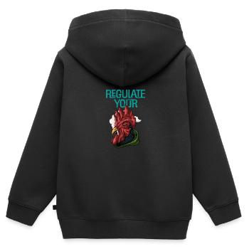 Feminismus reguliert deinen Schwanz - Kinder Premium Organic Zip Hoodie - Schwarz - Hinten - AI Model Kid Male (0cm)