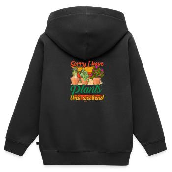 Entschuldigung, ich habe an diesem Wochenende süße - Kinder Premium Organic Zip Hoodie - Schwarz - Hinten - AI Model Kid Male (0cm)