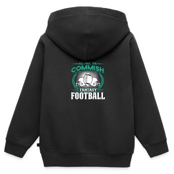 Kommissar Fantasy Football Commish Lustige Zitat W - Kinder Premium Organic Zip Hoodie - Schwarz - Hinten - AI Model Kid Male (0cm)