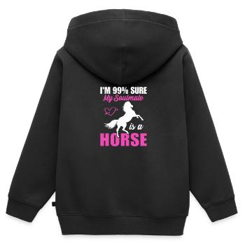 I am 99% sure that my soulmate - Kids Premium Organic Zip-up Hoodie - black - Back - AI Model Kid Male (0cm)