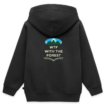 Mit dem Wald Camping Wildlife Camper Outdoor Natur - Kinder Premium Organic Zip Hoodie - Schwarz - Hinten - AI Model Kid Male (0cm)