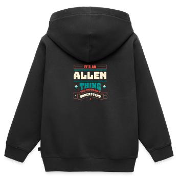 It is an Allen thing, the surname for the family - Kids Premium Organic Zip-up Hoodie - black - Back - AI Model Kid Male (0cm)
