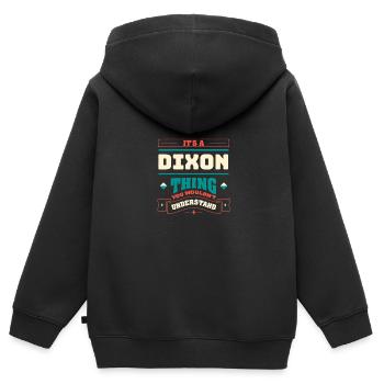 It is a Dixon thing, the surname for the family - Kids Premium Organic Zip-up Hoodie - black - Back - AI Model Kid Male (0cm)