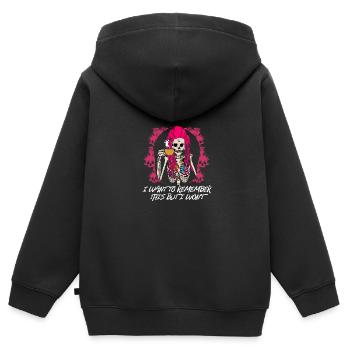 Ich möchte mich daran erinnern, aber ich werde nic - Kinder Premium Organic Zip Hoodie - Schwarz - Hinten - AI Model Kid Male (0cm)