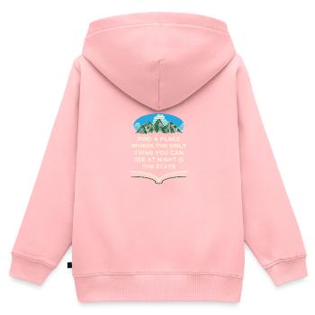 Nur was Sie nachts sehen, Camping Stars Camper Sta - Kinder Premium Organic Zip Hoodie - Rosa - Hinten - AI Model Kid Female (0cm)