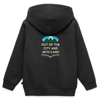 Depuis la ville Camping Forest Camper Jungle Wall - Sweat Premium à capuche zippé enfant bio - noir - Dos - AI Model Kid Male (0cm)