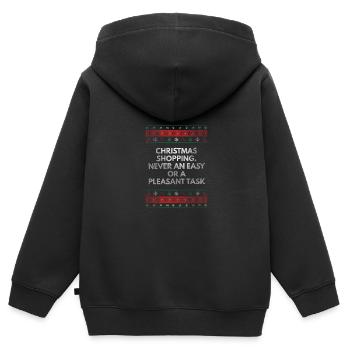 Weihnachtseinkäufe nie eine leichte Aufgabe lustig - Kinder Premium Organic Zip Hoodie - Schwarz - Hinten - AI Model Kid Male (0cm)