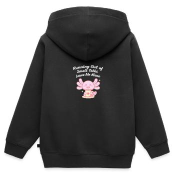 Des petites conversations de collègues introvertis - Sweat Premium à capuche zippé enfant bio - noir - Dos - AI Model Kid Male (0cm)