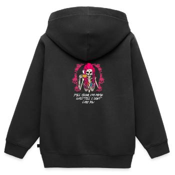 Je pense que je suis censé attendre jusqu’à ce que je ne le fasse plus - Sweat Premium à capuche zippé enfant bio - noir - Dos - AI Model Kid Male (0cm)