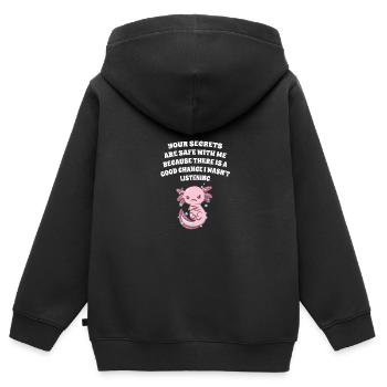 Geheimnisse sind in Sicherheit mit mir. Ich habe n - Kinder Premium Organic Zip Hoodie - Schwarz - Hinten - AI Model Kid Male (0cm)