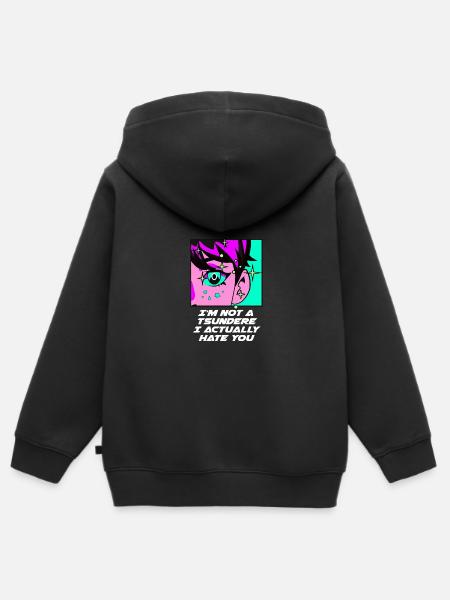No Tsundere I Japan Anime Funny Manga Humor tats - Lasten Premium vetoketjullinen huppari luomu - musta
