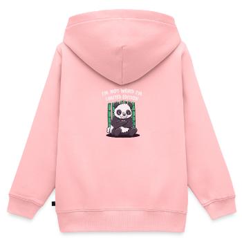 Ich bin keine seltsamen lustigen sarkastischen Hum - Kinder Premium Organic Zip Hoodie - Rosa - Hinten - AI Model Kid Female (0cm)