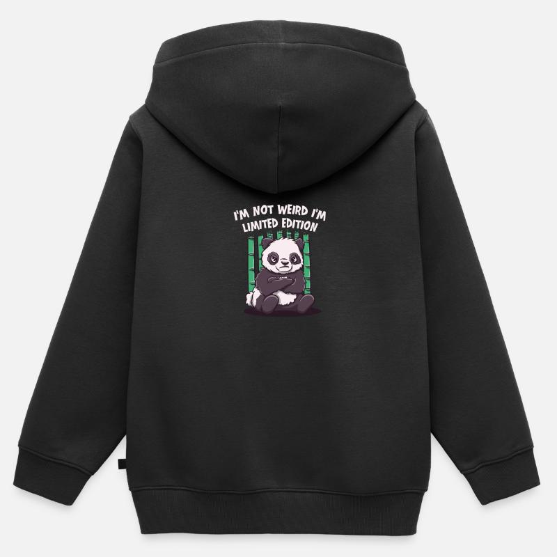 Je ne suis pas bizarre drôle sarcastique Hum - Sweat Premium à capuche zippé enfant bio - noir