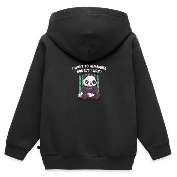 Ich möchte mich daran erinnern, aber ich werde nic - Kinder Premium Organic Zip Hoodie - Schwarz - Hinten - AI Model Kid Male (0cm)