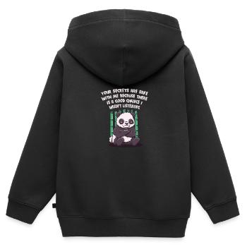 Geheimnisse sind in Sicherheit mit mir. Ich habe n - Kinder Premium Organic Zip Hoodie - Schwarz - Hinten - AI Model Kid Male (0cm)