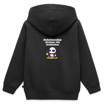 Statut relationnel isolé Introvertis uniques - Sweat Premium à capuche zippé enfant bio - noir - Dos - AI Model Kid Male (0cm)