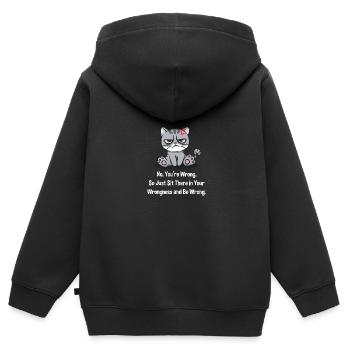 Setzen Sie sich einfach in Ihre Unrecht und lassen - Kinder Premium Organic Zip Hoodie - Schwarz - Hinten - AI Model Kid Male (0cm)