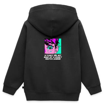 Je ne peux pas être mon bae quand anime manga nic - Sweat Premium à capuche zippé enfant bio - noir - Dos - AI Model Kid Male (0cm)