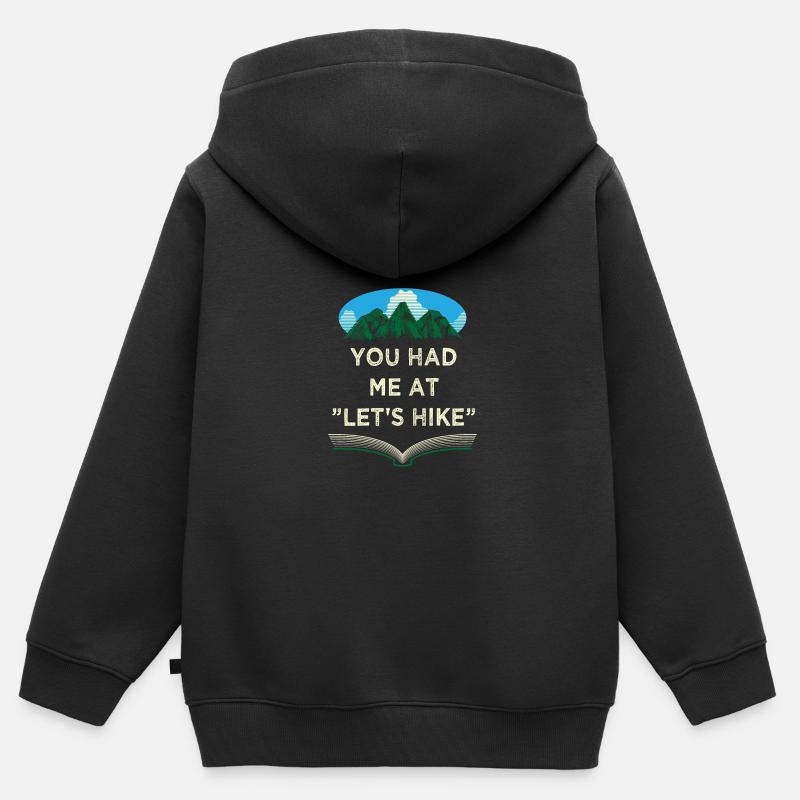 Ils m’ont eu à Let’s Hiking Couples Hiking - Sweat Premium à capuche zippé enfant bio - noir