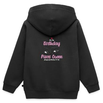 Sternzeichen Fische - Kinder Premium Organic Zip Hoodie - Schwarz - Hinten - AI Model Kid Male (0cm)