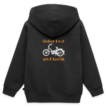 Moped 50ccm - Kinder Premium Organic Zip Hoodie - Schwarz - Hinten - AI Model Kid Male (0cm)