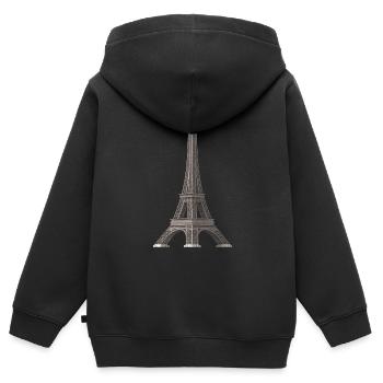 Eiffel Tower - Kinder Premium Organic Zip Hoodie - Schwarz - Hinten - AI Model Kid Male (0cm)