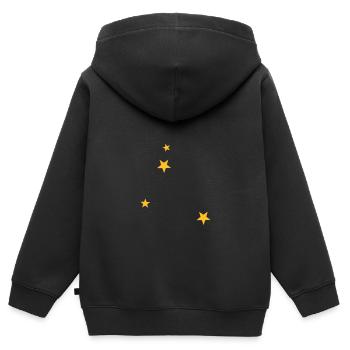 constellation de Cancer - Sweat Premium à capuche zippé enfant bio - noir - Dos - AI Model Kid Male (0cm)