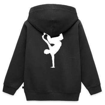 Breakdancing Breaking B-Boying B-Girling Hip-Hop - Sweat Premium à capuche zippé enfant bio - noir - Dos - AI Model Kid Male (0cm)