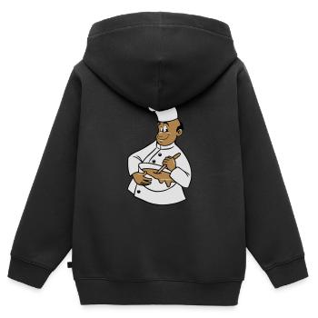 kochen kochmütze rühren - Kinder Premium Organic Zip Hoodie - Schwarz - Hinten - AI Model Kid Male (0cm)
