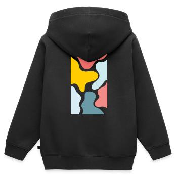 Cas de téléphone d’impression de vache, cas de Samsung, cas d’iphone - Sweat Premium à capuche zippé enfant bio - noir - Dos - AI Model Kid Male (0cm)