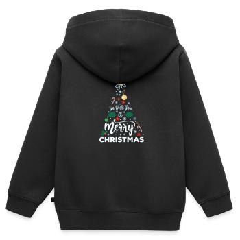 Weihnachtsbaumpullover - Kinder Premium Organic Zip Hoodie - Schwarz - Hinten - AI Model Kid Male (0cm)