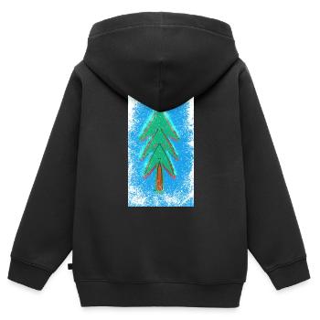 Weihnachtsbaum - Kinder Premium Organic Zip Hoodie - Schwarz - Hinten - AI Model Kid Male (0cm)
