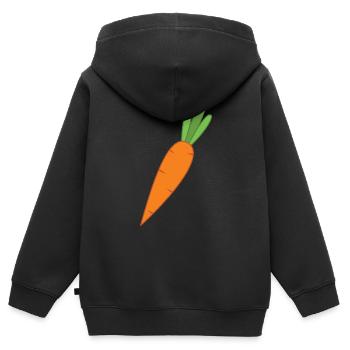 Möhre - Kinder Premium Organic Zip Hoodie - Schwarz - Hinten - AI Model Kid Male (0cm)