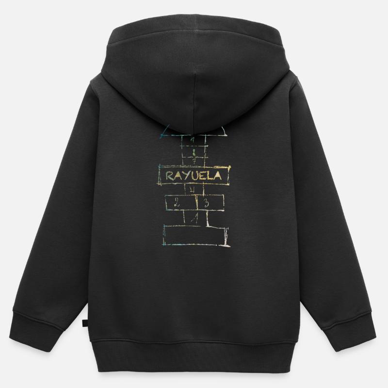 RAYUELA - Sweat Premium à capuche zippé enfant bio - noir