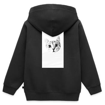 Chaton « mina » - Sweat Premium à capuche zippé enfant bio - noir - Dos - AI Model Kid Male (0cm)