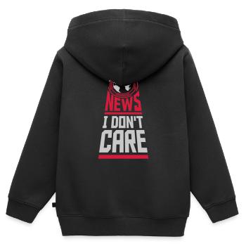 Breaking news don't care - Kinder Premium Organic Zip Hoodie - Schwarz - Hinten - AI Model Kid Male (0cm)