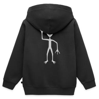 Außerirdischer Besucher Begrüßung Alien - Kinder Premium Organic Zip Hoodie - Schwarz - Hinten - AI Model Kid Male (0cm)