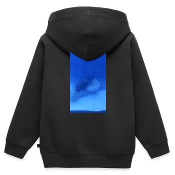 Rouleau de lac - Sweat Premium à capuche zippé enfant bio - noir - Dos - AI Model Kid Male (0cm)