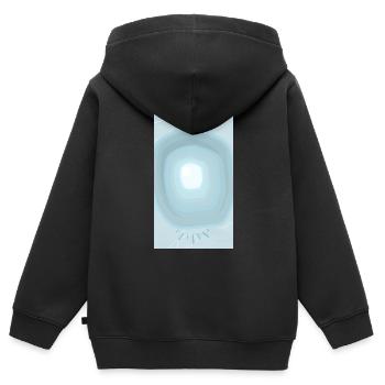 Wassertropfen babyblau abstraktes Design Shirt etc - Kinder Premium Organic Zip Hoodie - Schwarz - Hinten - AI Model Kid Male (0cm)