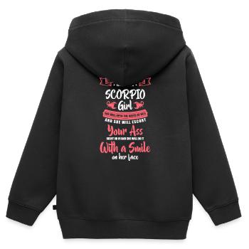 Horoscope Sting - Sweat Premium à capuche zippé enfant bio - noir - Dos - AI Model Kid Male (0cm)
