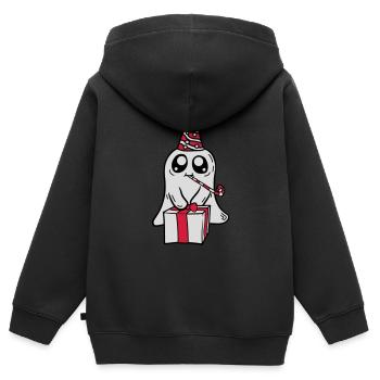 Little Ghost celebrates its birthday - Kids Premium Organic Zip-up Hoodie - black - Back - AI Model Kid Male (0cm)